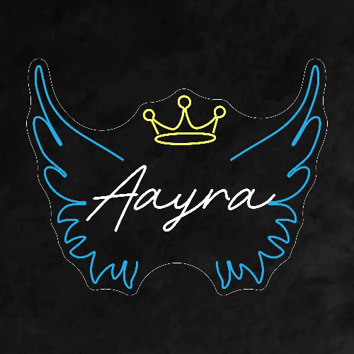 Custom Neon Name With Wings Sign