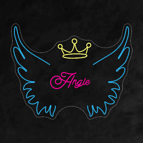 Custom Neon Name With Wings Sign