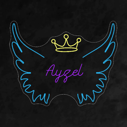Custom Neon Name With Wings Sign