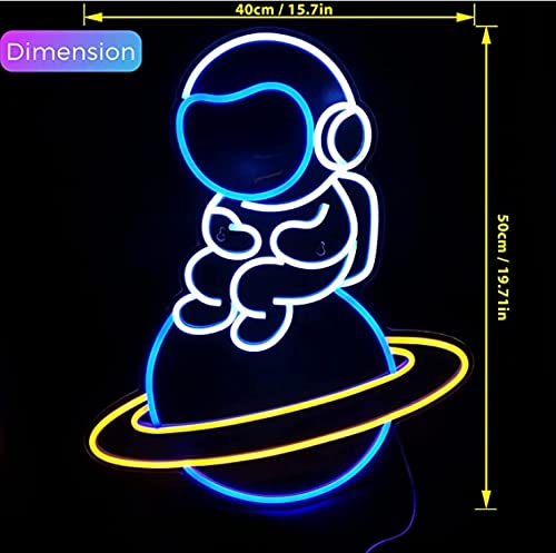Astronaut on a Planet Neon Sign