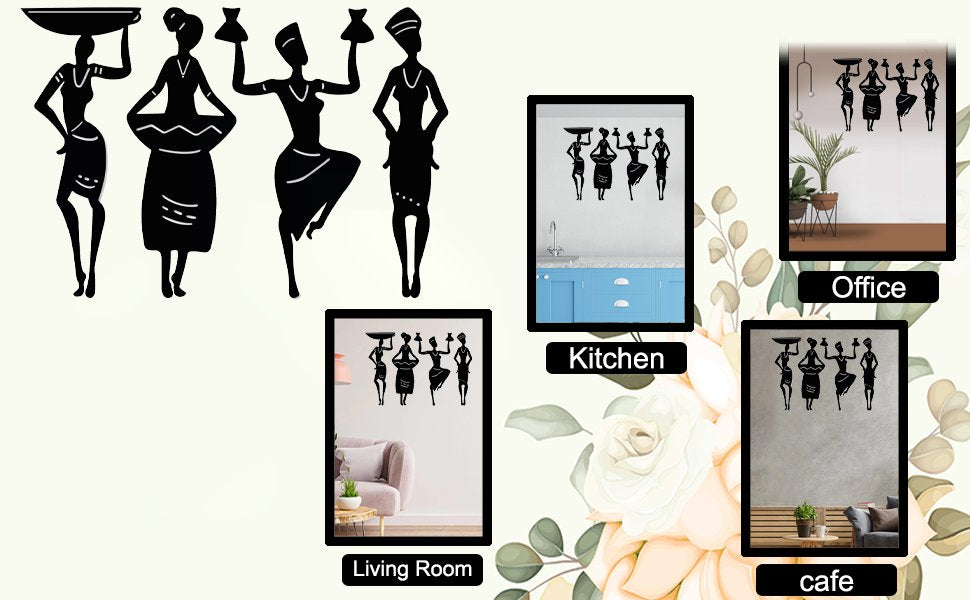 Set Of 4 African Man And Woman Dancing