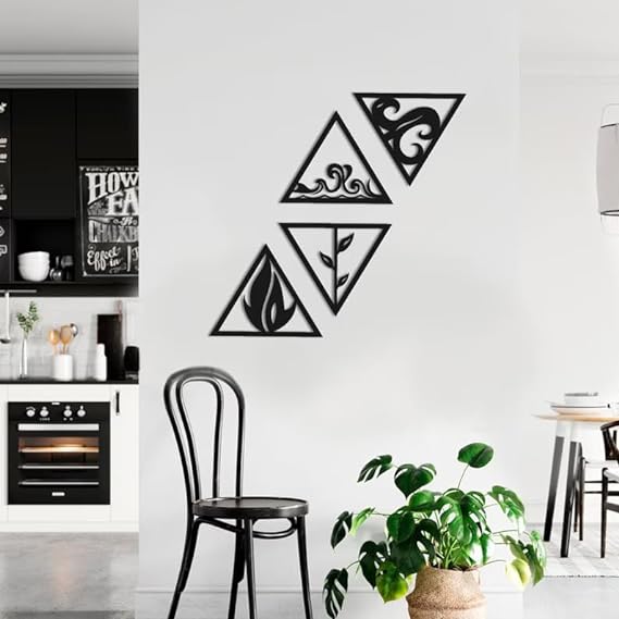 4 Elements Wall Art Decor - Air, Earth, Water & Fire : Style - 1