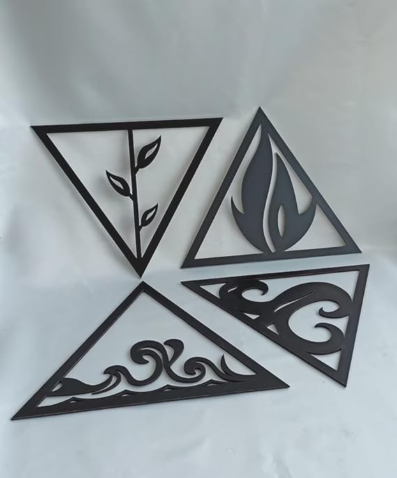 4 Elements Wall Art Decor - Air, Earth, Water & Fire : Style - 1