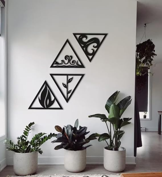 4 Elements Wall Art Decor - Air, Earth, Water & Fire : Style - 1