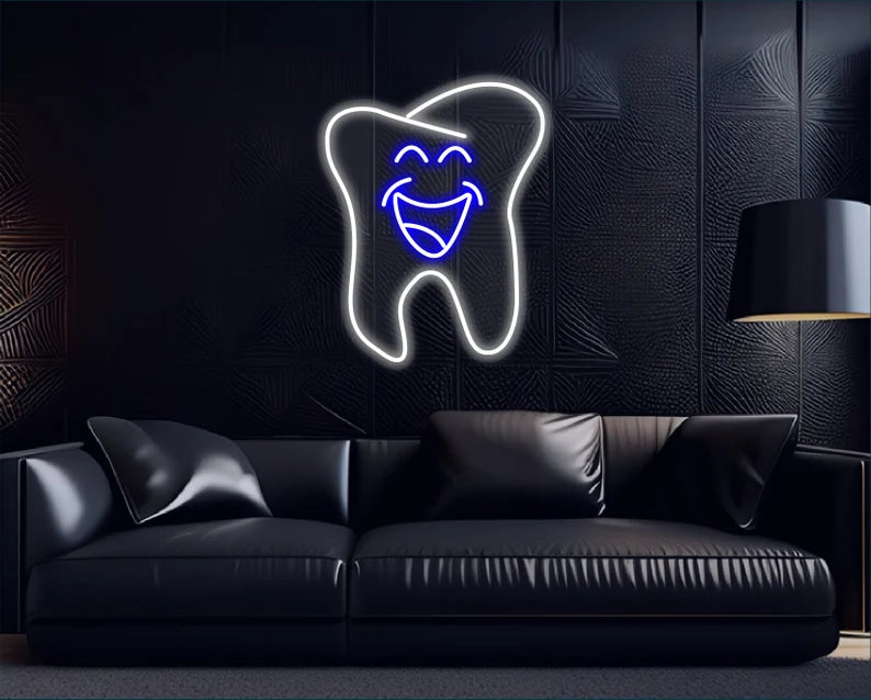 Tooth Smile Neon Sign For Dental Clinic