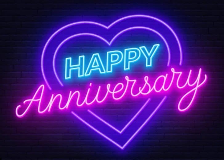 Happy Anniversary Neon Sign (Style 1)