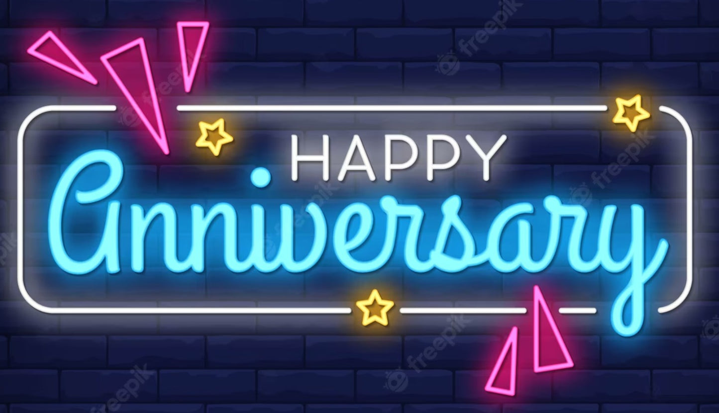 Happy Anniversary Neon Sign (Style 7)