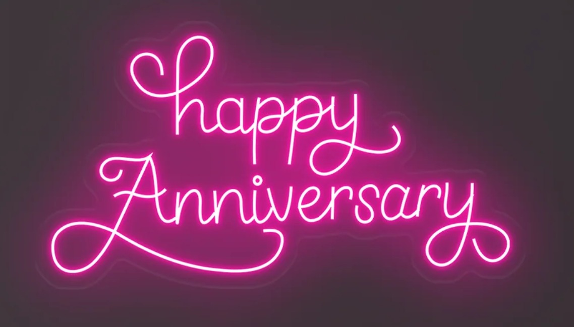 Happy Anniversary Neon Sign (Style 5)