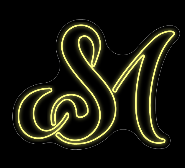 SM Couple Initals Logo - Warm White Color