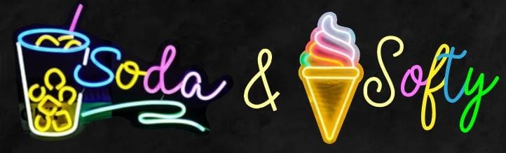 Soda & Softy Neon Sign - 4 feet Size - Multiple Colors