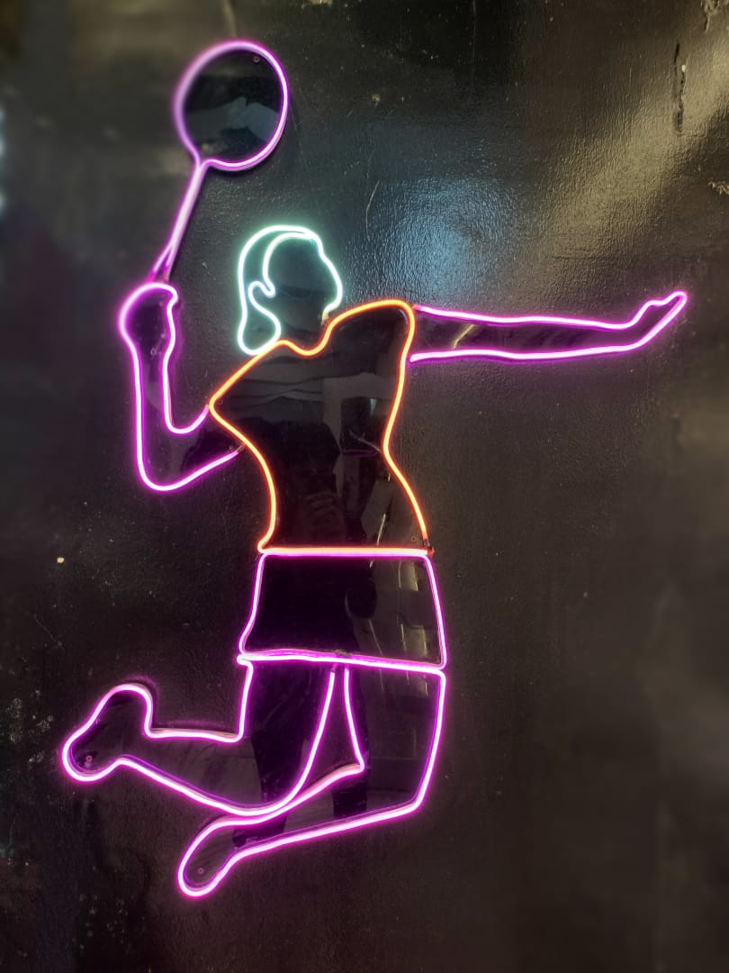 Women Badminton Neon Sign - 24 x 36 inches size