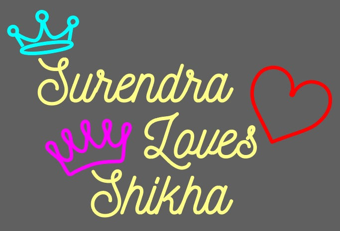 Surendra Shikha Couples Neon Sign