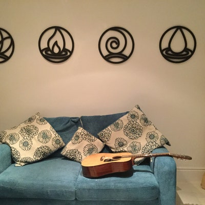 4 Elements Wall Art  Decor - Earth, Fire, Water & Air : Style - 3