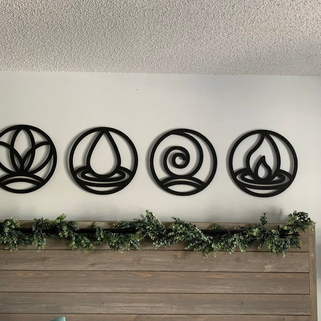4 Elements Wall Art  Decor - Earth, Fire, Water & Air : Style - 3