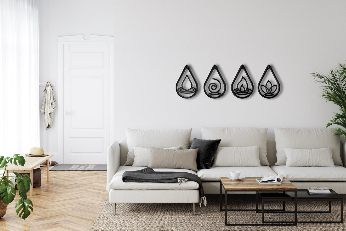 4 Elements Wall Art Decor - Earth, Fire, Water & Air : Style - 8