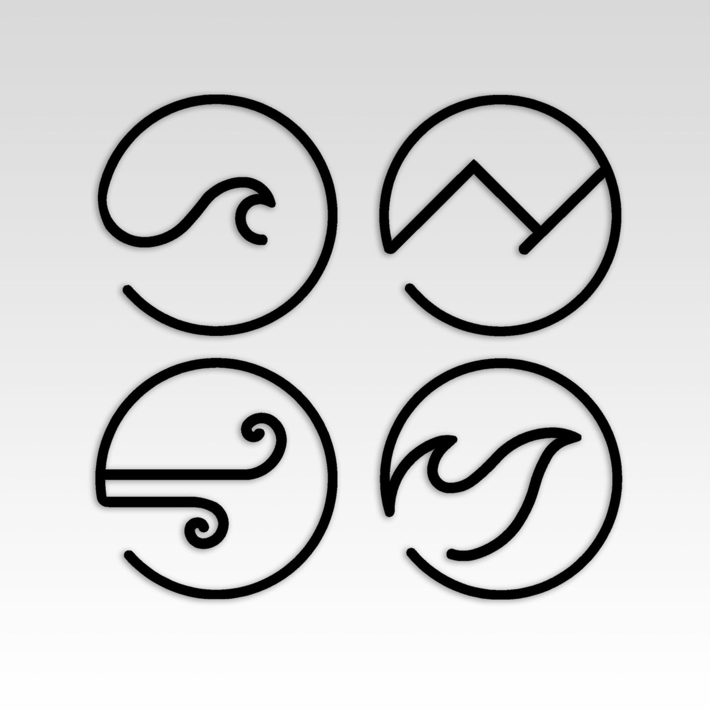 4 Elements Wall Art Decor - Earth, Fire, Water & Air : Style - 5