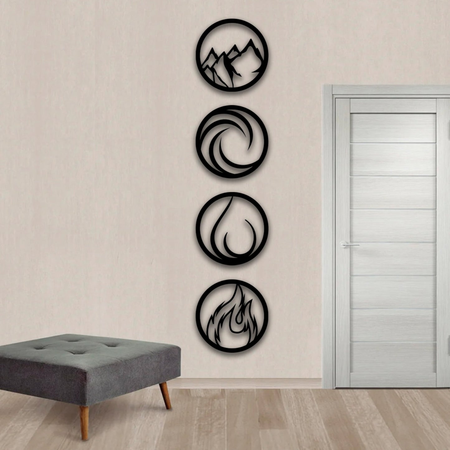 4 Elements Wall Art Decor - Earth, Fire, Water & Air : Style - 4