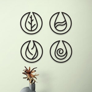 4 Elements Wall Art Decor - Earth, Fire, Water & Air : Style - 6