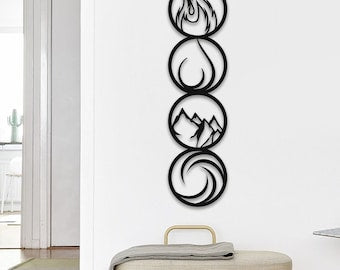 4 Elements Wall Art Decor - Earth, Fire, Water & Air : Style - 4