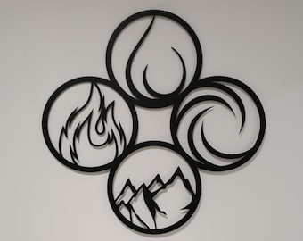 4 Elements Wall Art Decor - Earth, Fire, Water & Air : Style - 4
