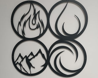 4 Elements Wall Art Decor - Earth, Fire, Water & Air : Style - 4