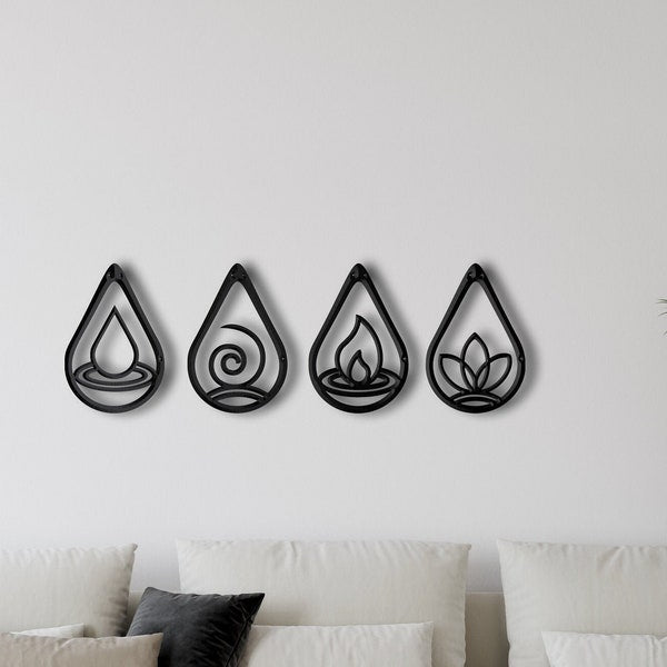 4 Elements Wall Art Decor - Earth, Fire, Water & Air : Style - 8