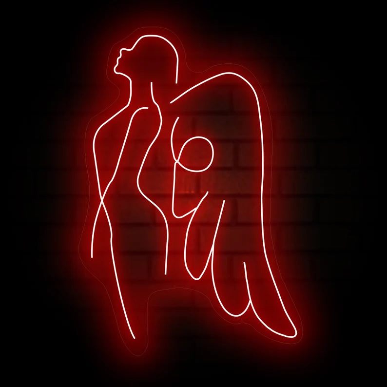 Angel with Wings Neon Sign