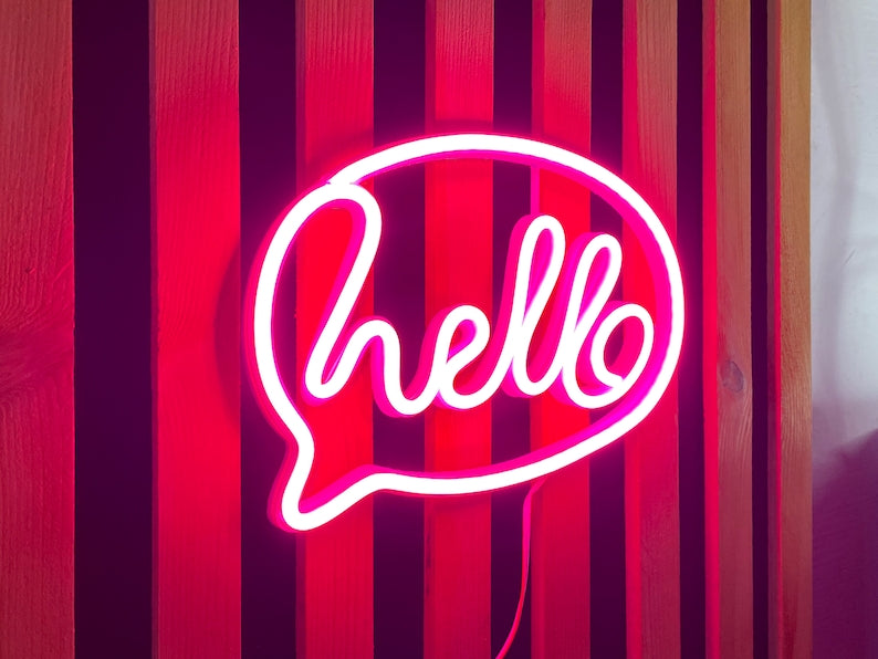 Hello Neon Night Lights Neon Sign