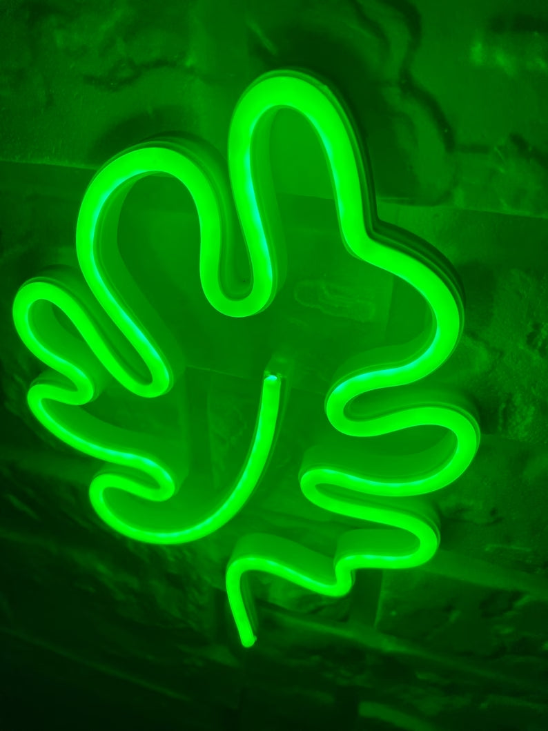 Monstera Green Leaf Neon Sign Gift