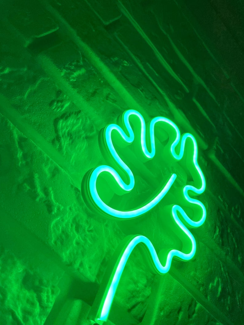 Monstera Green Leaf Neon Sign Gift