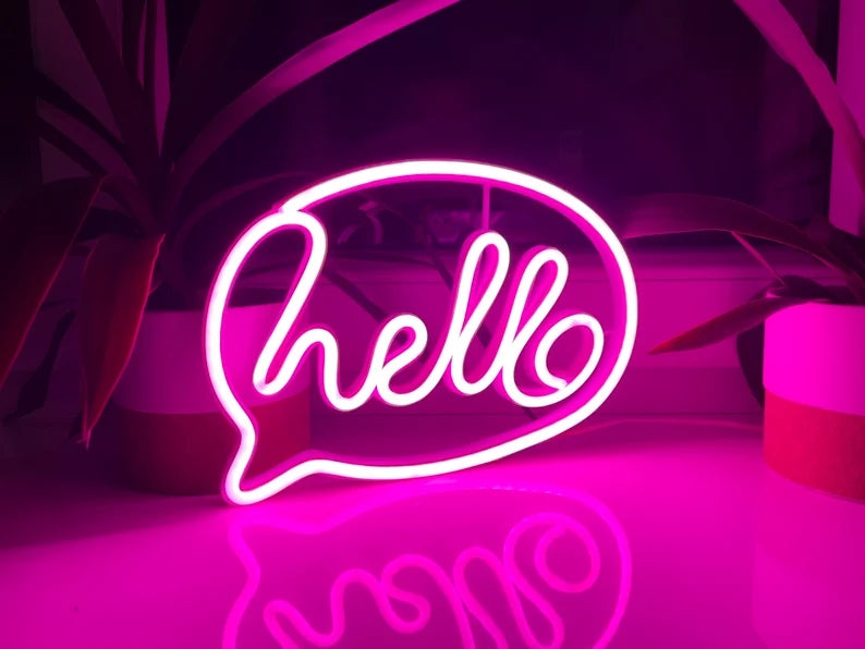 Hello Neon Night Lights Neon Sign