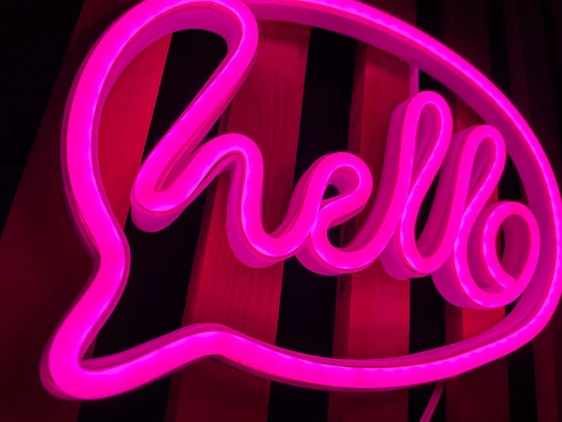 Hello Neon Night Lights Neon Sign