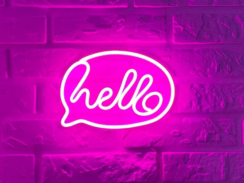 Hello Neon Night Lights Neon Sign