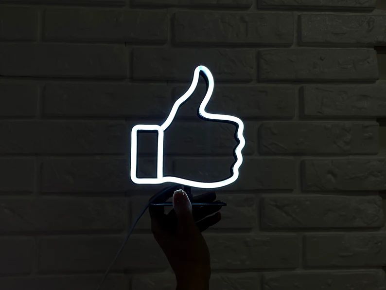 Like Thumb Up Neon Sign - Thumbs Up Desk Light