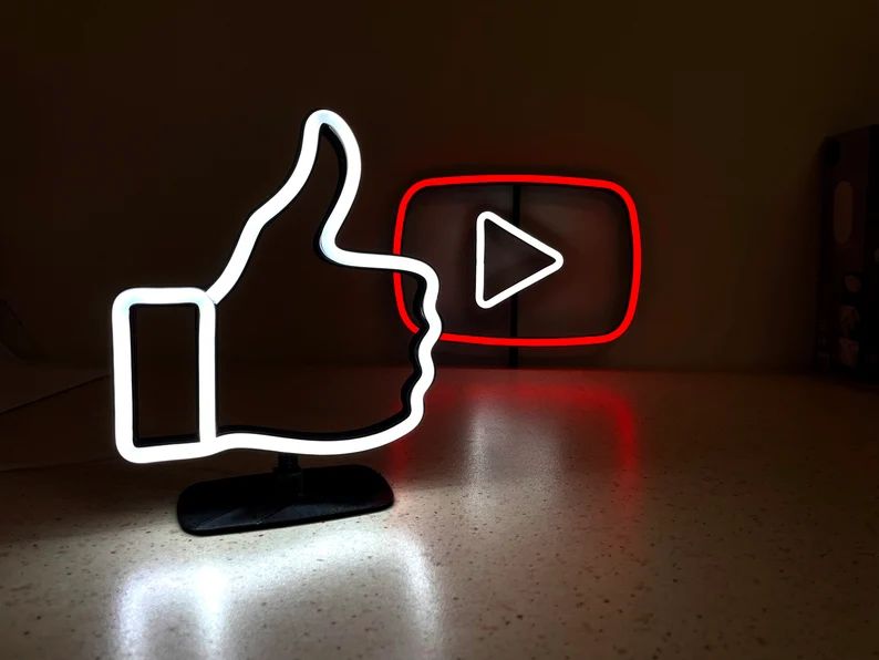 Like Thumb Up Neon Sign - Thumbs Up Desk Light