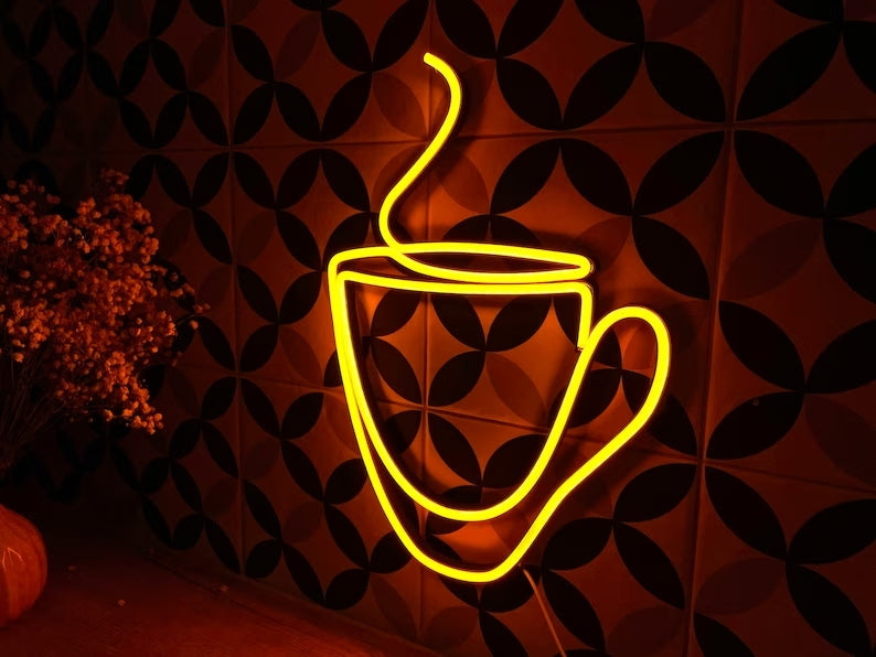 Coffee Cup Art Neon Sign