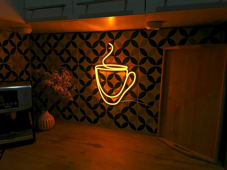 Coffee Cup Art Neon Sign