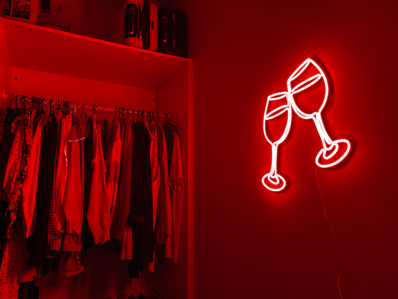 Wine Glass Neon Sign For Bar And Restaurant
