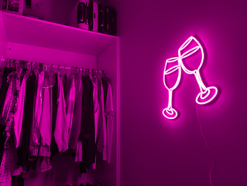 Wine Glass Neon Sign For Bar And Restaurant