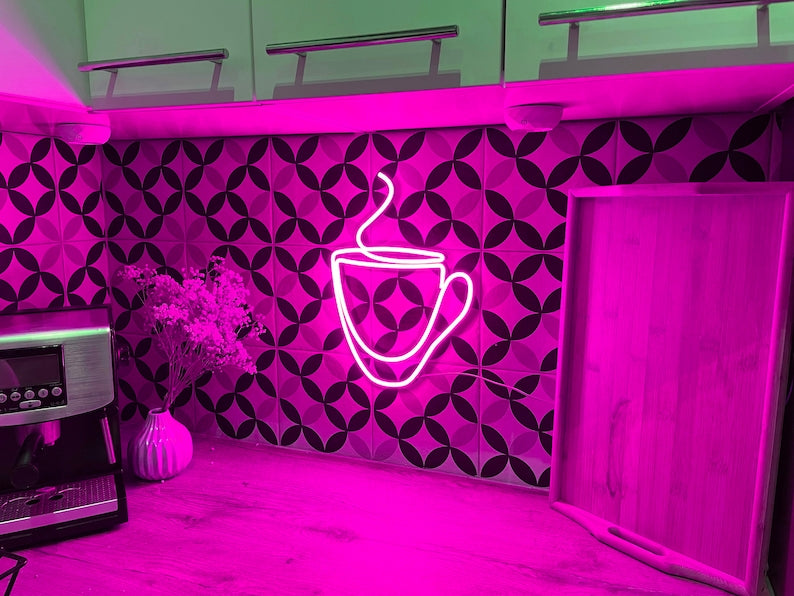 Coffee Cup Art Neon Sign