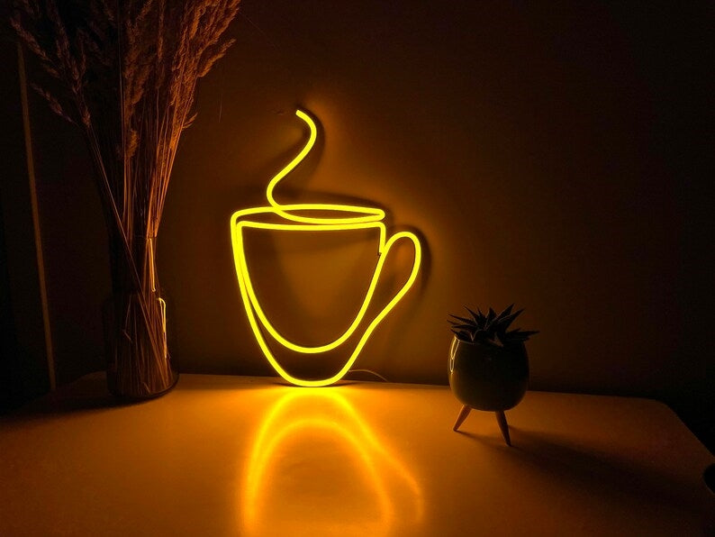 Coffee Cup Art Neon Sign