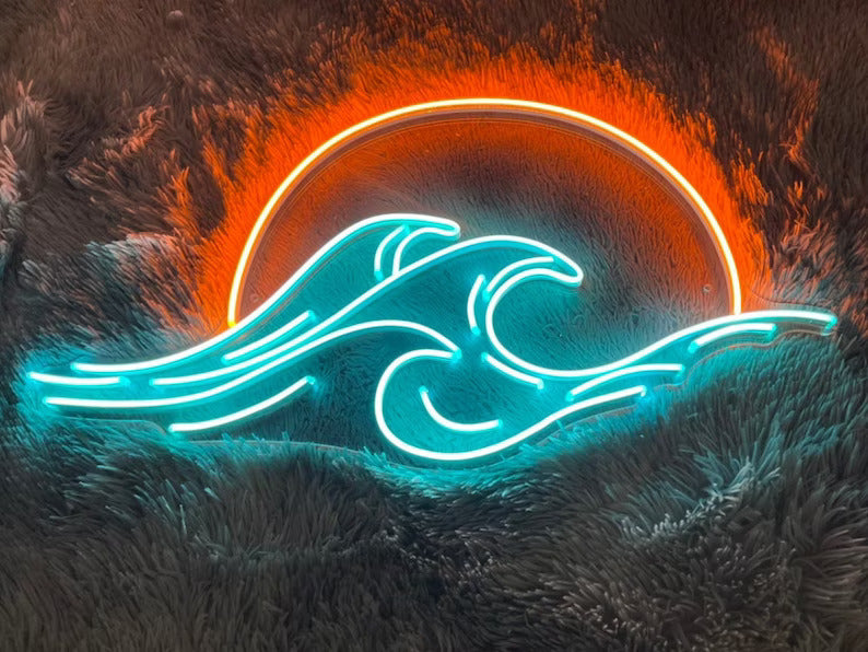 Sun With Ocean Wave Led Neon Sign