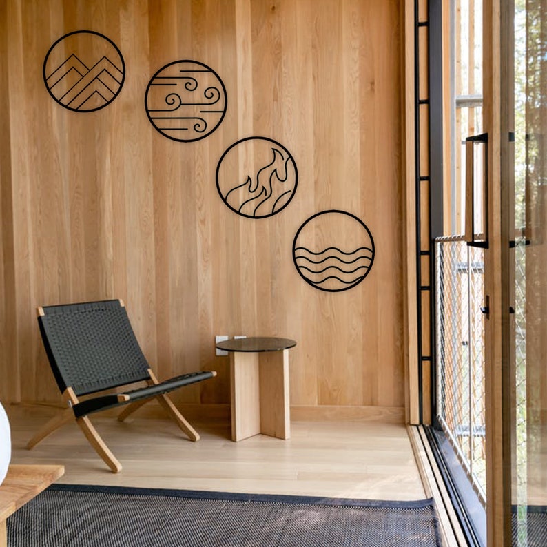 4 Elements Wall Art Decor - Earth, Fire, Water & Air : Style - 7