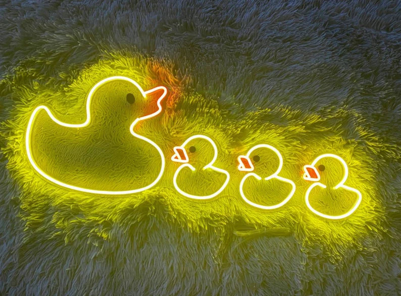 Duck Family LED Neon Sign