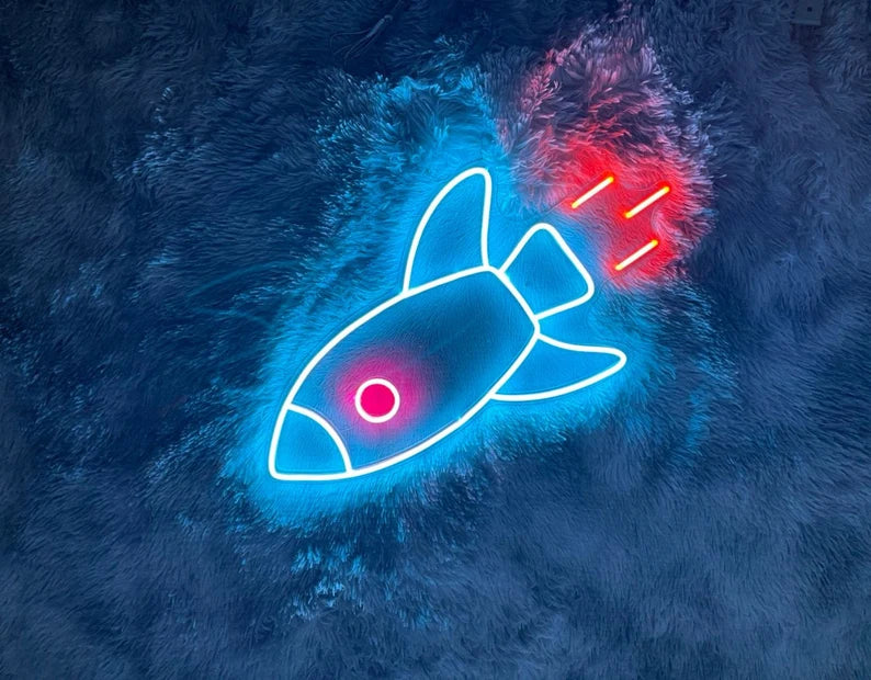 Rocket Spaceship LED Neon Sign