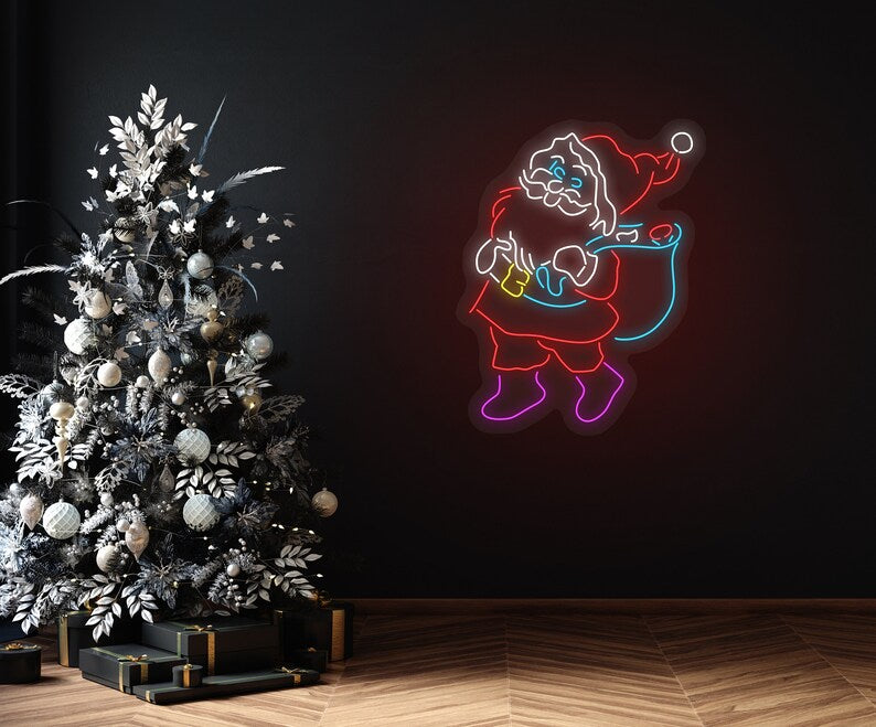 Santa Claus Christmas Neon Sign