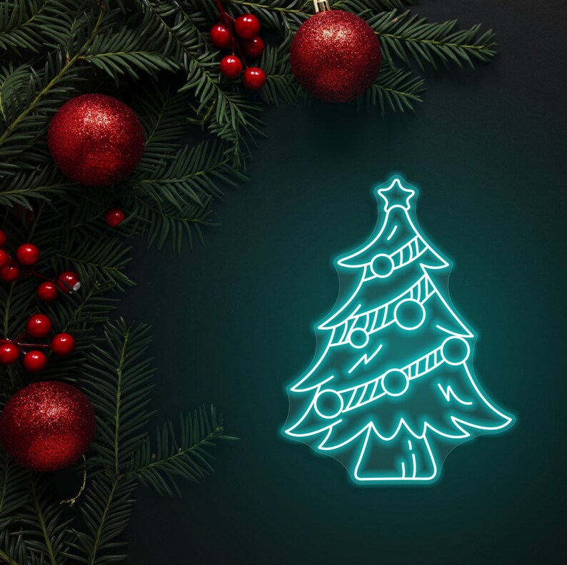 Christmas Decorated Tree Neon Signs