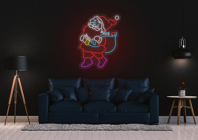 Santa Claus Christmas Neon Sign