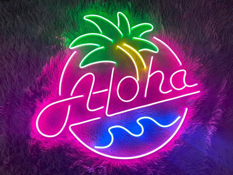 Aloha Beer & Cocktails Neon Sign
