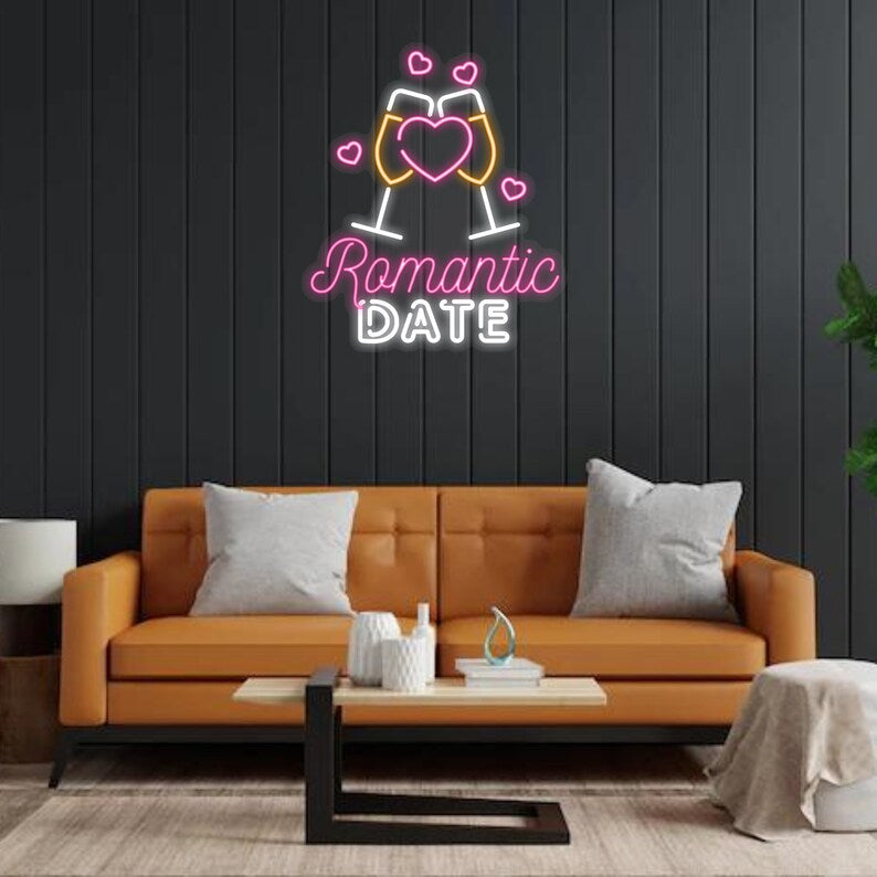 Romantic Date Valentine Day Neon Sign
